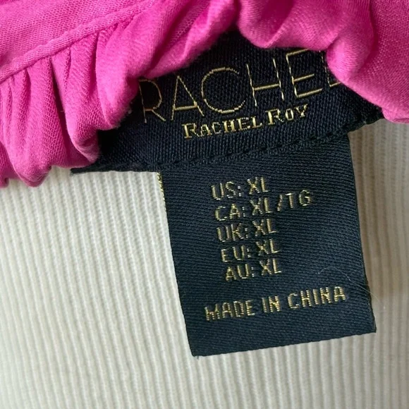 RACHEL Rachel Roy Fuchsia Ruffle Blouse in XL *fits like Large - Picture 6 of 6